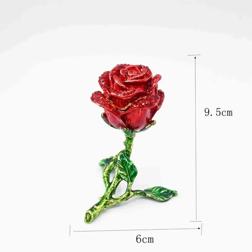 Enamel & Austrian Crystal Rose Ring Gift Box